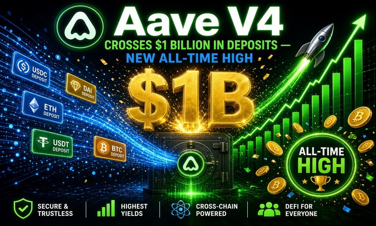Aave V4 Crosses $1 Billion in Deposits — New All-Time High Aave V4