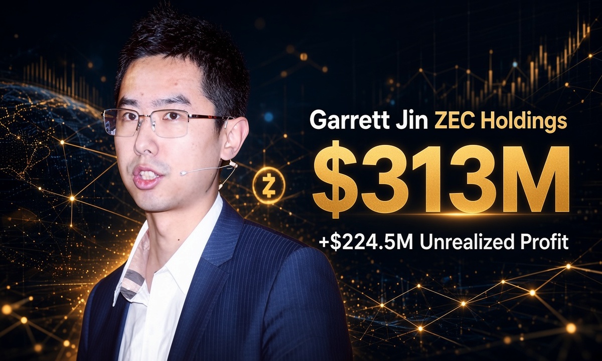 Garrett Jin ZEC Holdings Hit $313M After Buying at $437 — Now Sitting on $224.5M Unrealised Profit