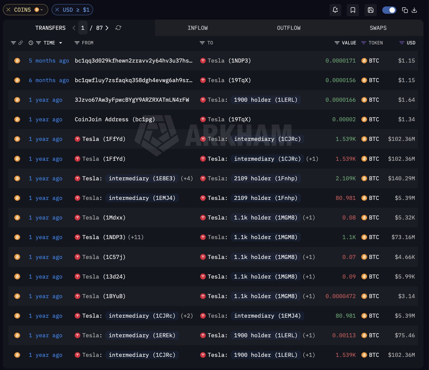 Tesla Bitcoin Holdings