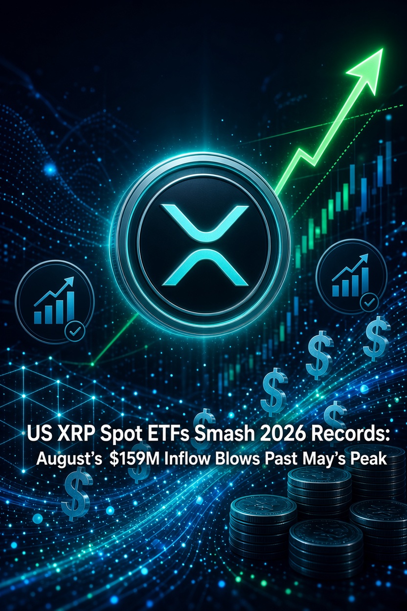 US XRP Spot ETFs Smash 2026 Records: August’s $159M Inflow Blows Past May’s Peak