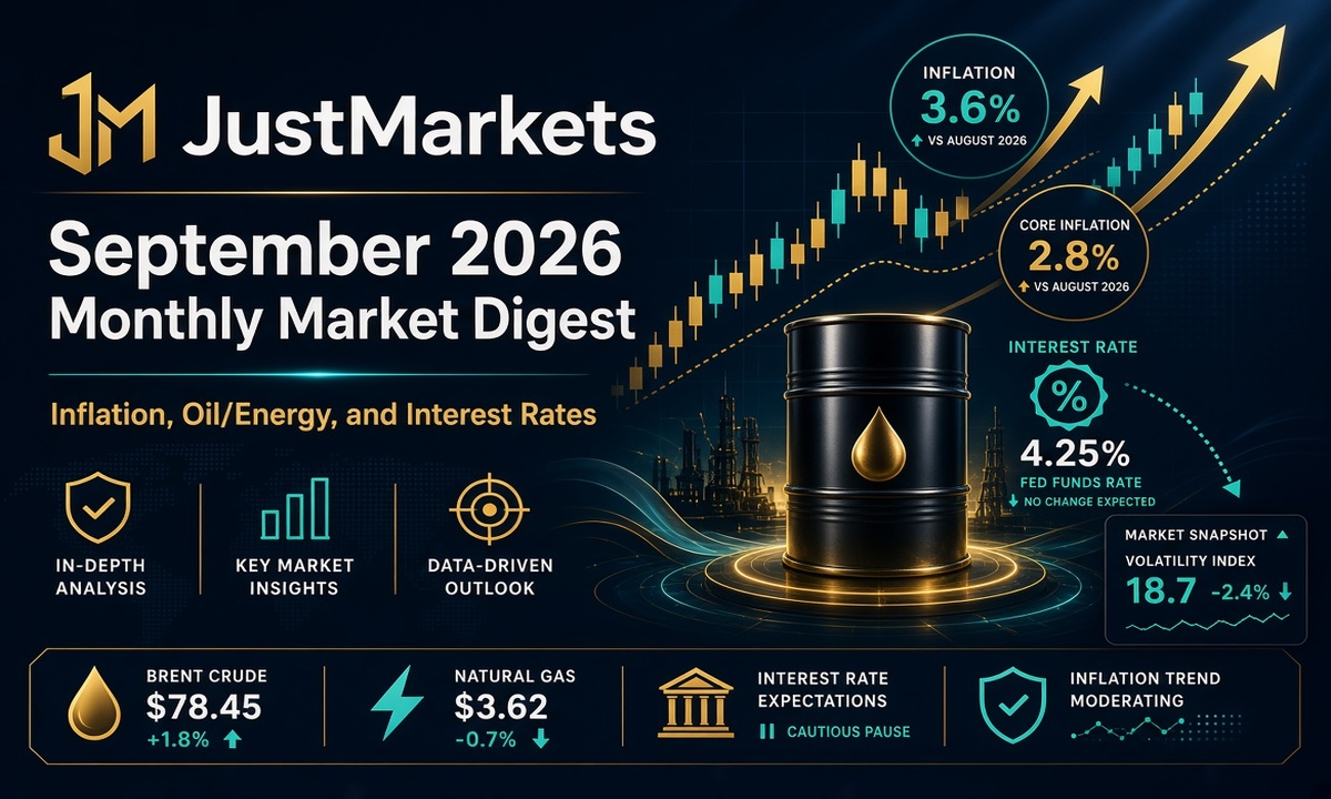 JustMarkets’ September 2026 Monthly Market Digest – Inflation, Oil/Energy, and Interest Rates