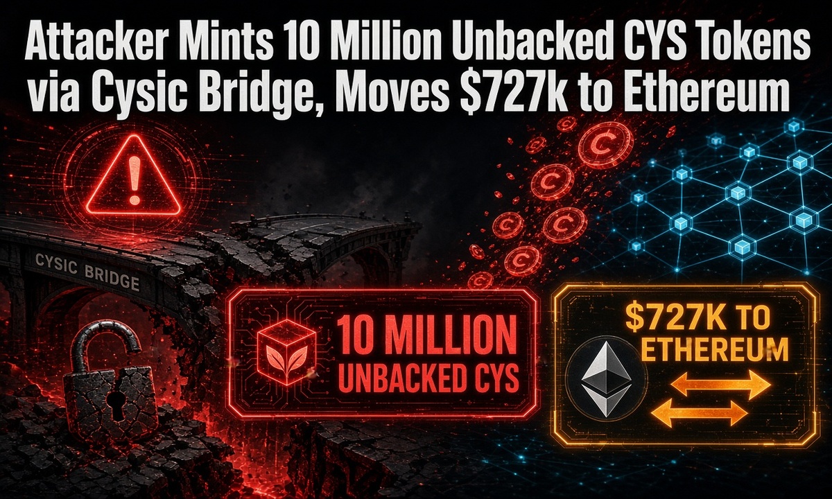 Attacker Mints 10 Million Unbacked CYS Tokens via Cysic Bridge, Moves $727k to Ethereum Ethereum
