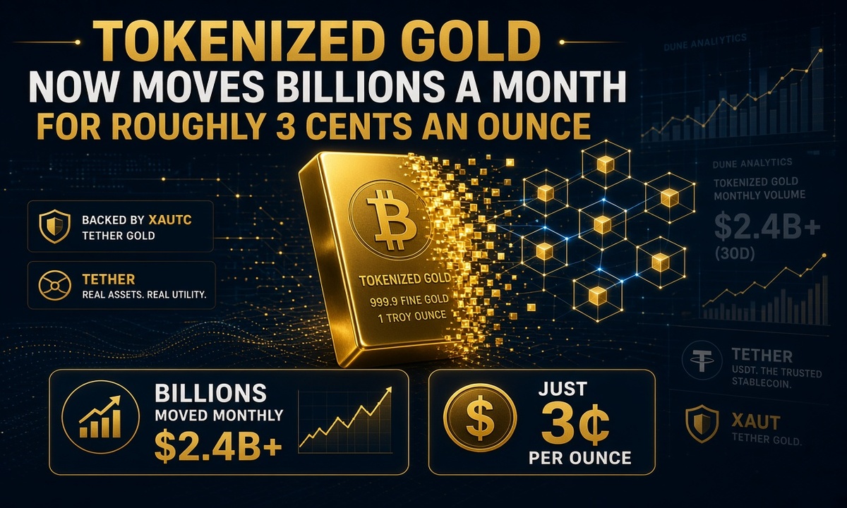 Tokenized Gold Now Moves Billions a Month for Roughly 3 Cents an Ounce tokenized gold